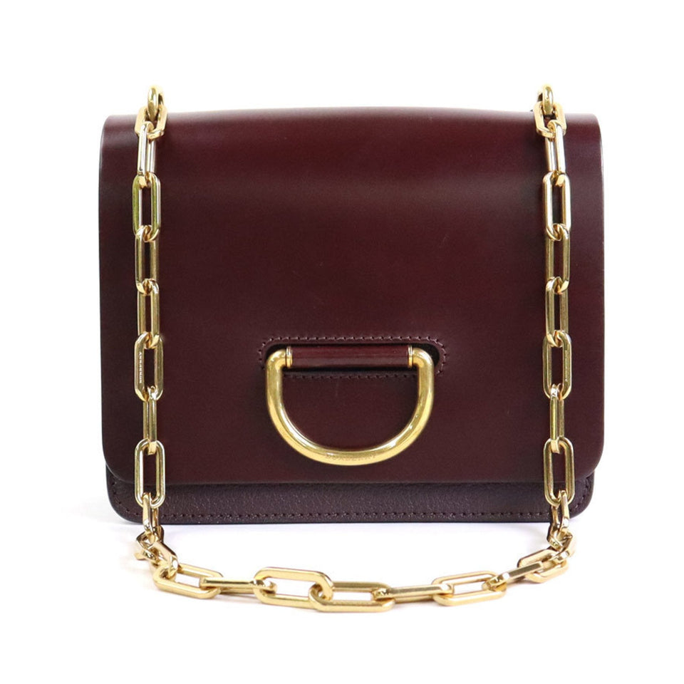 Burberry Bordeaux Leather Shoulder Bag ( )