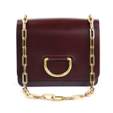Burberry Bordeaux Leather Shoulder Bag ( )