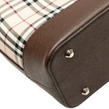 Burberry Beige Brown Canvas Leather Tote Bag ( )