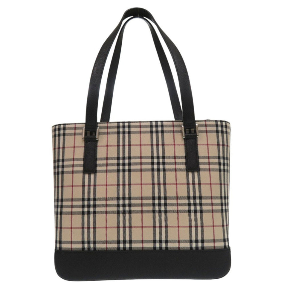 Burberry Beige Nylon Canvas Leather Tote Bag ( )