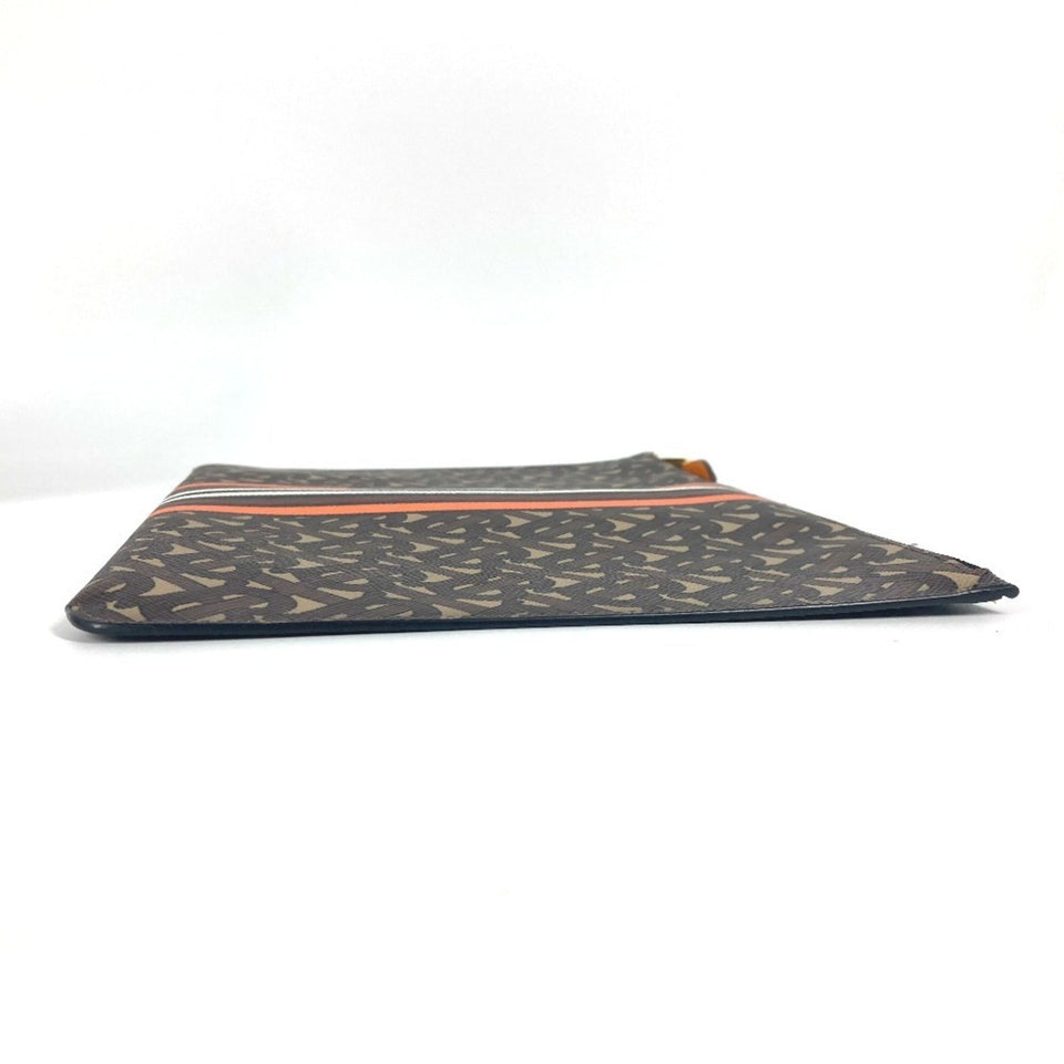Burberry Brown Orange Leather Clutch Bag Pouch ( )