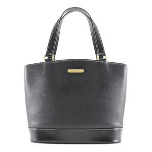 Burberry Black Leather Handbag Tote Bag ( )
