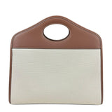 Burberry Beige Brown Canvas Leather Shoulder Bag ( )
