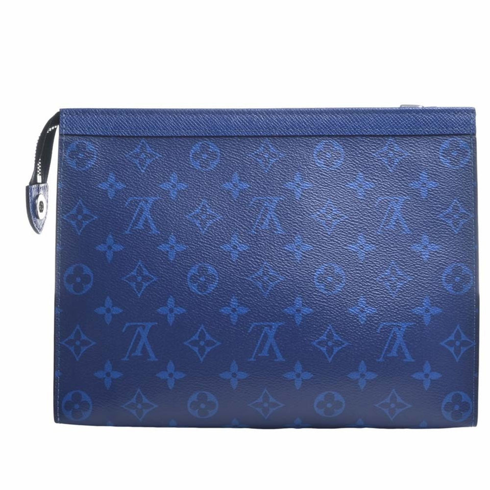 Louis Vuitton Eclipse Taigarama Pochette Voyage MM Clutch Bag Second Blue Men's