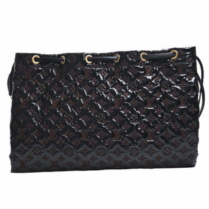 Louis Vuitton Monogram Envinil Squeech Shoulder Bag Black/Brown Women's