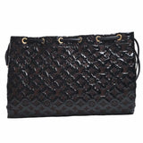 Louis Vuitton Monogram Envinil Squeech Shoulder Bag Black/Brown Women's