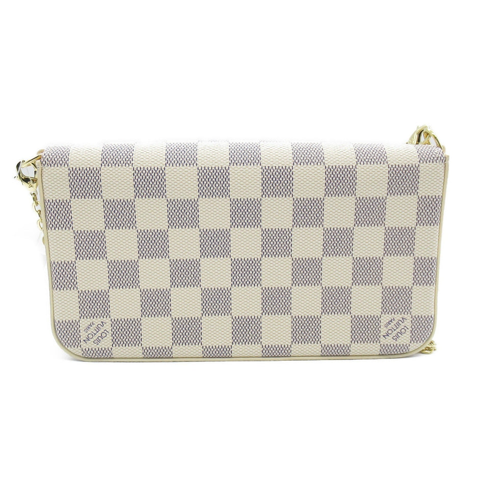 Louis Vuitton Pochette Felice White Damier Azur leather Clutch