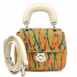 Burberry Beige Brown Green Orange Leather Handbag Shoulder Bag ( )