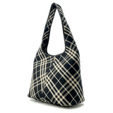 Burberry Black Ivory Canvas Shoulder Bag Tote Bag ( )