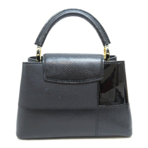 Louis Vuitton CapucineBB2way Shoulder Bag Black enamel Taurillon Clemence leather/snake