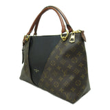 Louis Vuitton V Tote MM Shoulder Bag Brown Black Monogram PVC coated canvas