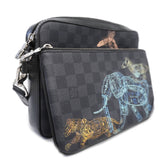 Louis VuittonAuth Damier Graphite Trio Messenger Men's Shoulder Bag