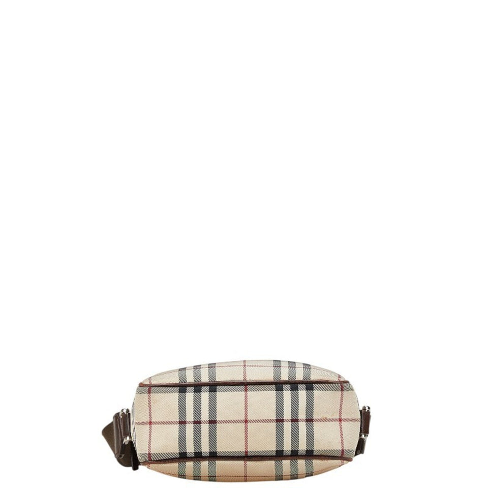 Burberry Beige Brown Canvas Leather Shoulder Bag ( )
