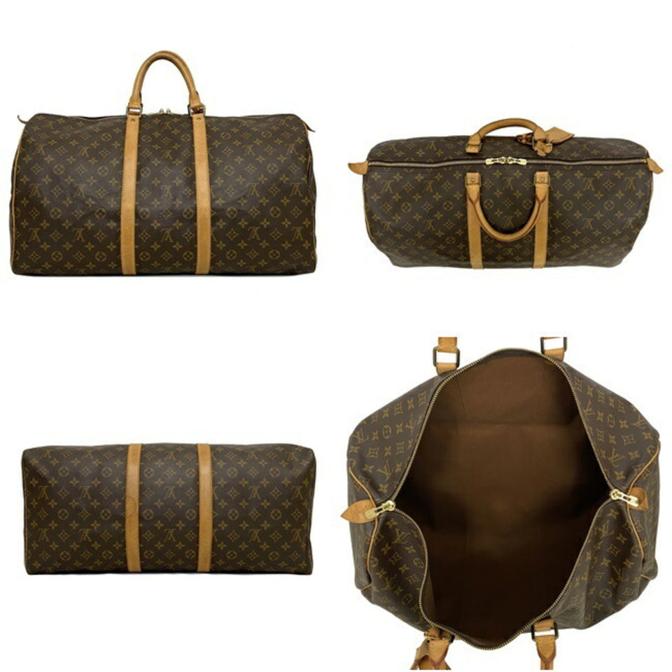 Louis Vuitton Boston Bag Keepol 55 Brown Beige Monogram Nume Louis Vuitton Handbag Unisex Louis Vuitton