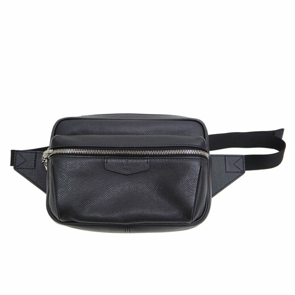 Louis Vuitton Bumback Outdoor Body Bag Taiga Black Waist Pouch Men's