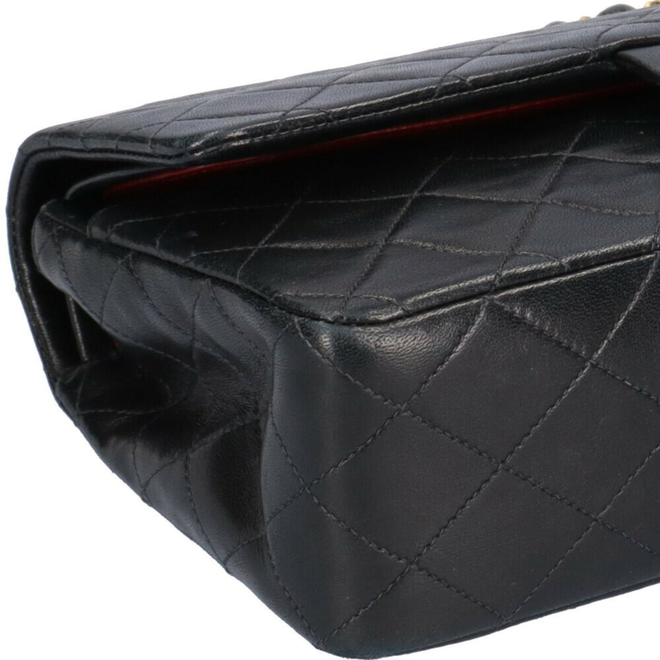 Chanel Black Lambskin Matelassé Chain Shoulder Bag – Bags Junction