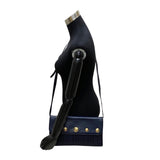 Burberry Navy Leather Nylon Clutch Bag Shoulder Bag ( )