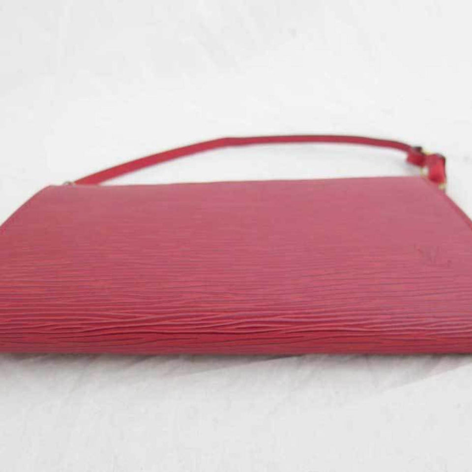 Louis Vuitton Bag Epi Pochette Accessoir Red Leather Shoulder Pouch Ladies