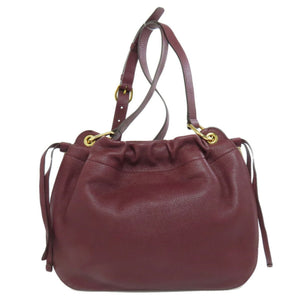 Burberry Bordeaux Leather Shoulder Bag ( )