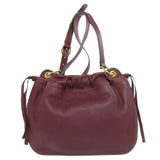 Burberry Bordeaux Leather Shoulder Bag ( )
