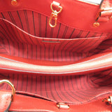Louis Vuitton Montaigne MM Shoulder Bag Red Cerise Monogram empreinte leather
