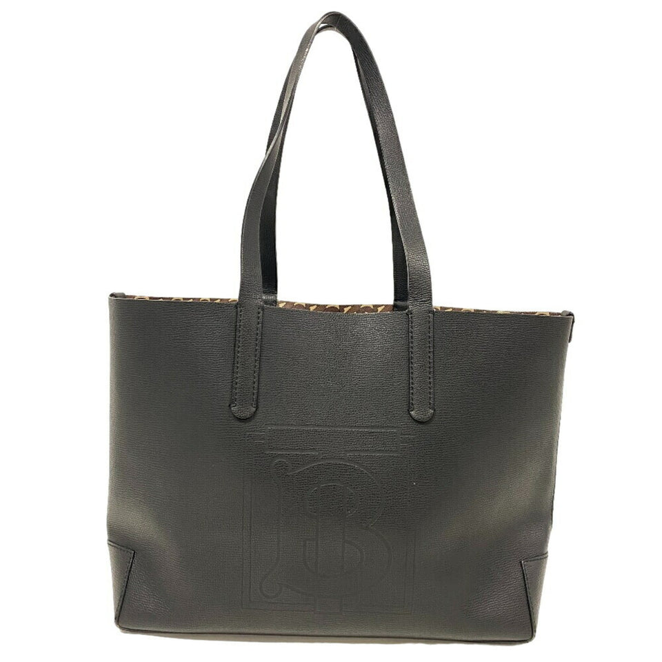 Burberry Black Brown Pvc Leather Tote Bag ( )