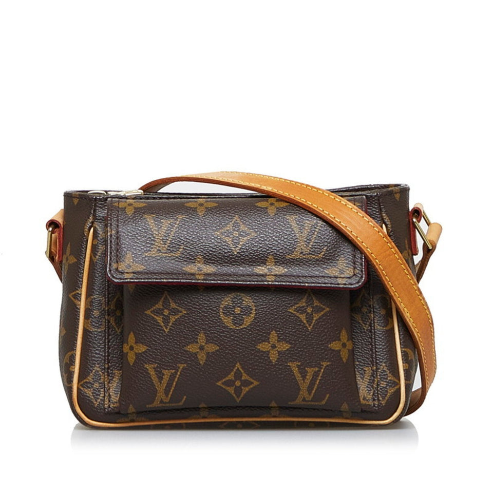 Louis Vuitton Monogram Vibasite PM Shoulder Bag Brown PVC Leather Ladies