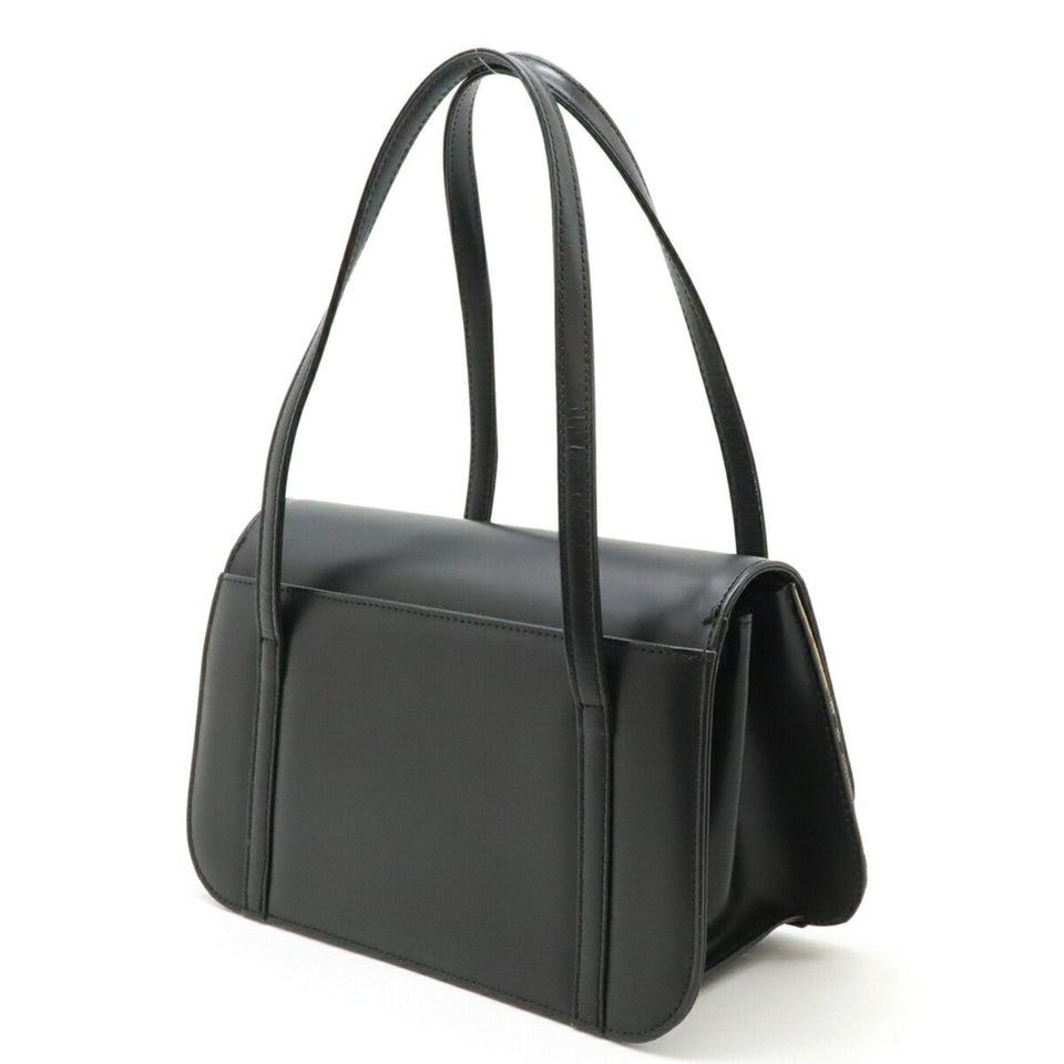 Burberry Beige Black Red Color Canvas Leather Handbag ( )