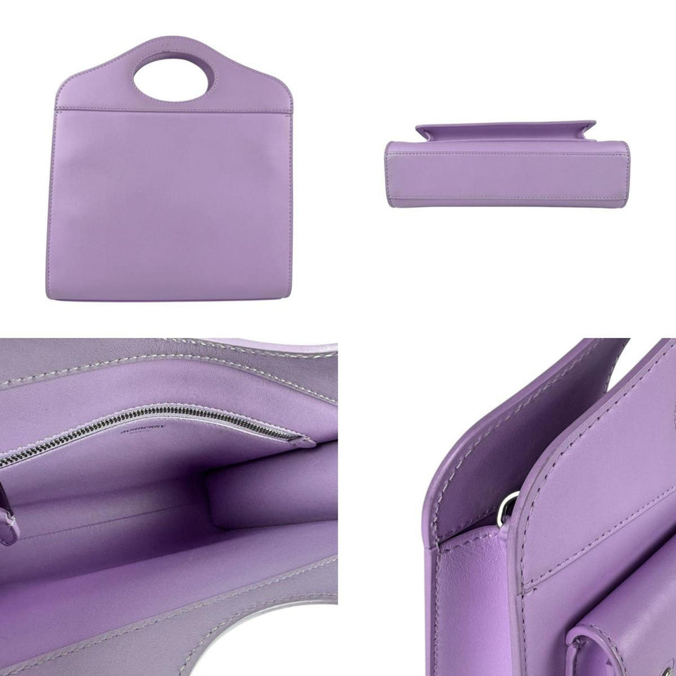 Burberry Purple Leather Handbag Shoulder Bag ( )