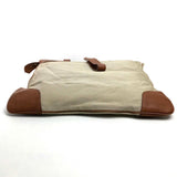 Burberry Beige Brown Canvas Leather Tote Bag ( )