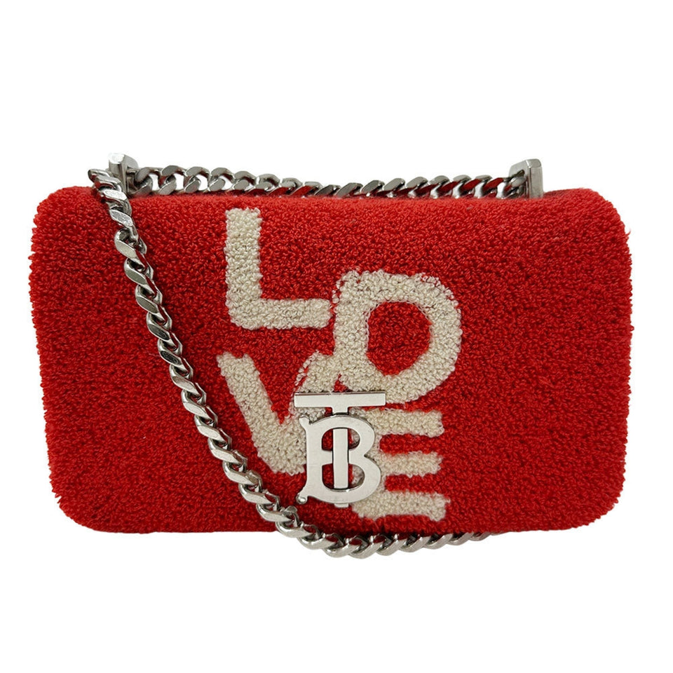 Burberry Red Color Pile Fabric Shoulder Bag ( )