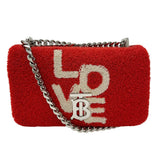 Burberry Red Color Pile Fabric Shoulder Bag ( )