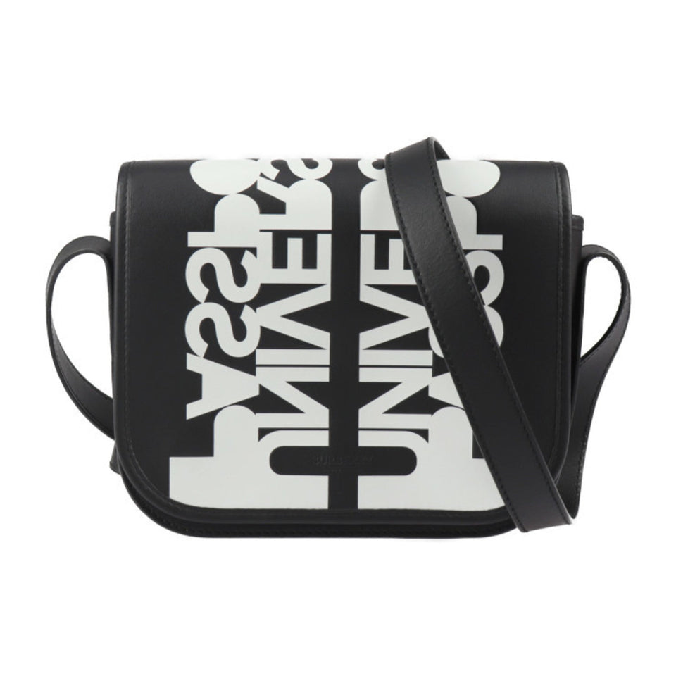 Burberry Black White Leather Handbag Shoulder Bag ( )