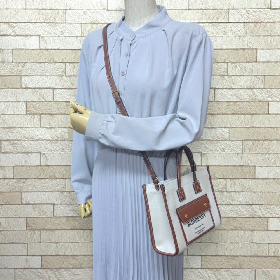 Burberry Brown Cotton Leather Shoulder Bag ( )