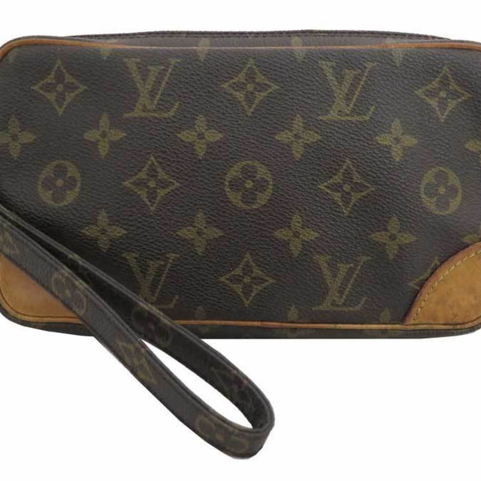 Louis Vuitton Bag Monogram Marly Dragonne PM Brown x Canvas Clutch Second Men's