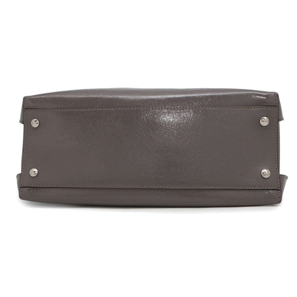 Burberry Gray Leather Handbag Shoulder Bag ( )