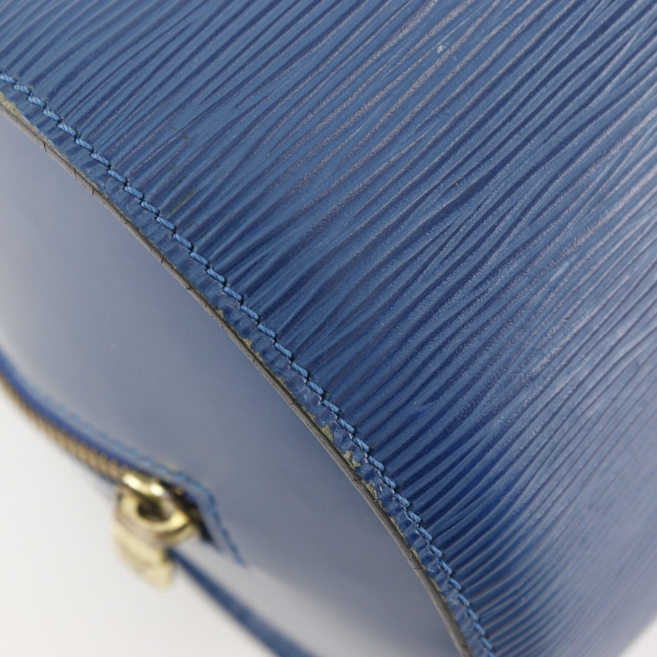 Louis Vuitton Soufflot HandBag Epi Leather Toledo Blue Made in 1995 Zipper Women's