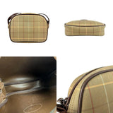 Burberry Burberrys Beige Brown Khaki Canvas Leather Shoulder Bag ( )