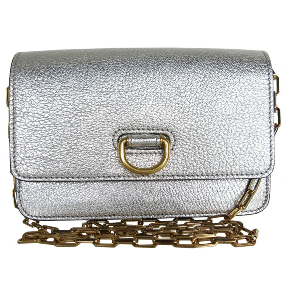 Burberry Silver Leather Shoulder Bag ( )