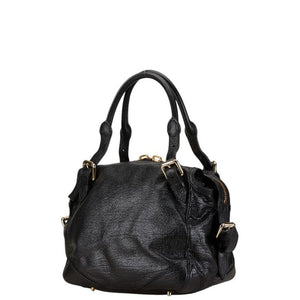 Burberry Black Leather Shoulder Bag Tote Bag ( )