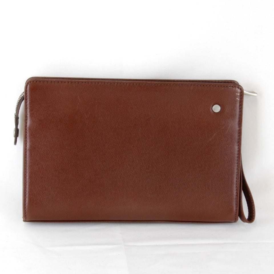 Burberry Brown Leather Clutch Bag ( )