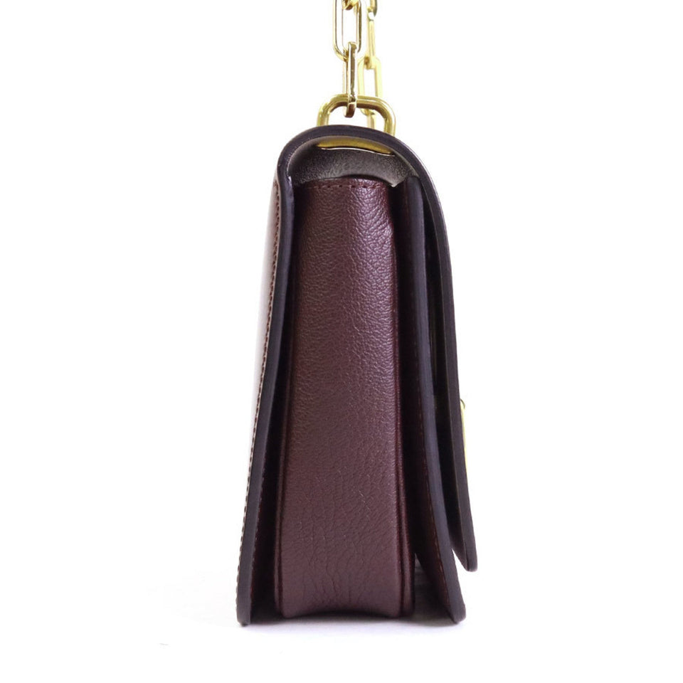 Burberry Bordeaux Leather Shoulder Bag ( )