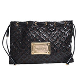 Louis Vuitton Monogram Envinil Squeech Shoulder Bag Black/Brown Women's