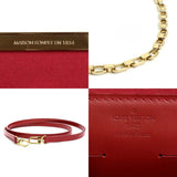 Louis Vuitton Shoulder Bag Diagonal Monogram Verni Clutch Anna Patent Leather Red Gold Women's