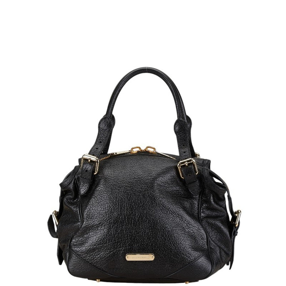 Burberry Black Leather Shoulder Bag Tote Bag ( )