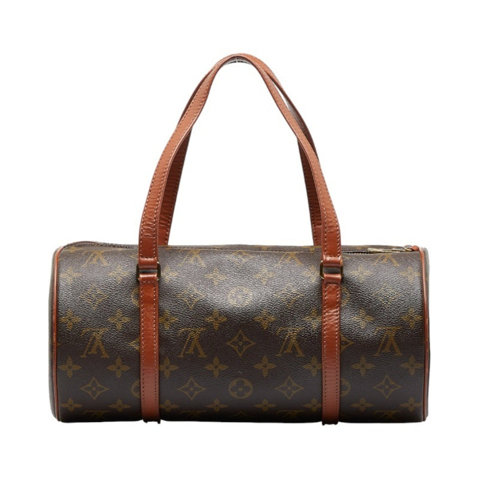 Louis Vuitton Monogram Papillon 30 [Old] HandBag Brown PVC Leather Ladies