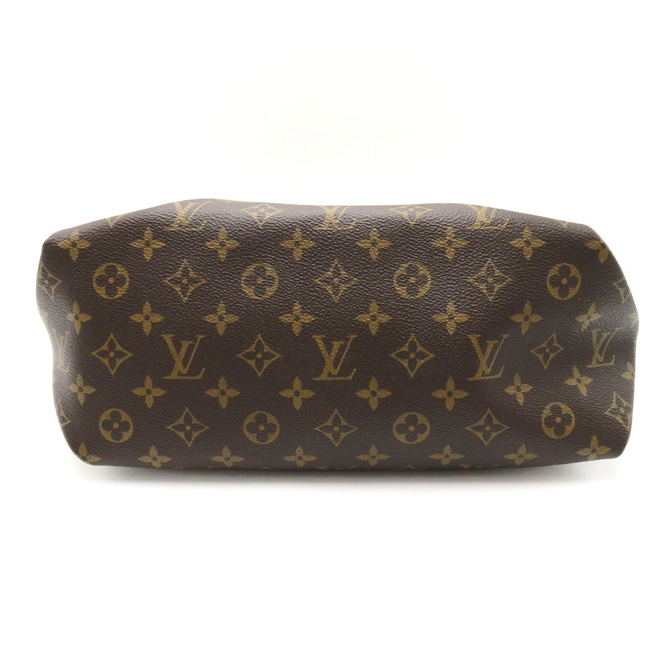 Louis Vuitton Flower zip tote MM Brown Red Bordeaux Monogram PVC coated canvas leather