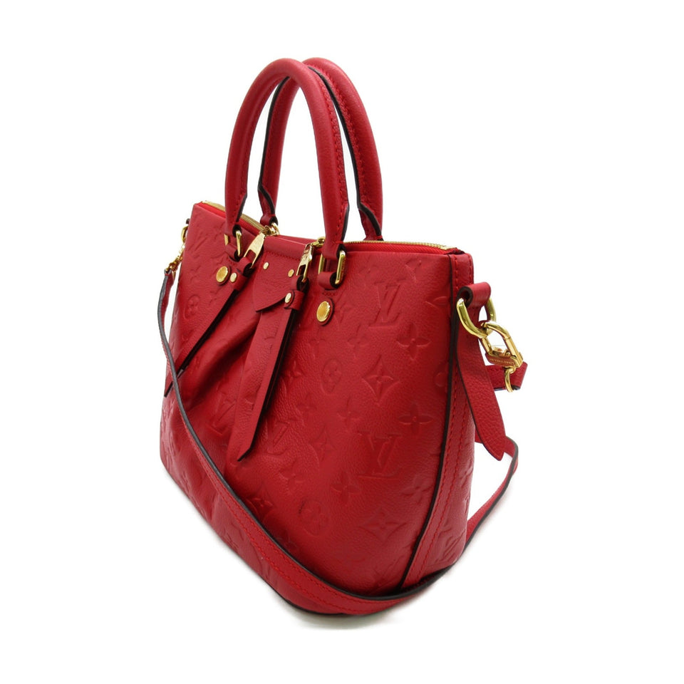Louis Vuitton Mazarine PM Cerise Shoulder Bag Red Cerise Monogram empreinte Calfskin [cowhide]