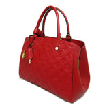 Louis Vuitton Montaigne MM Shoulder Bag Red Cerise Monogram empreinte leather