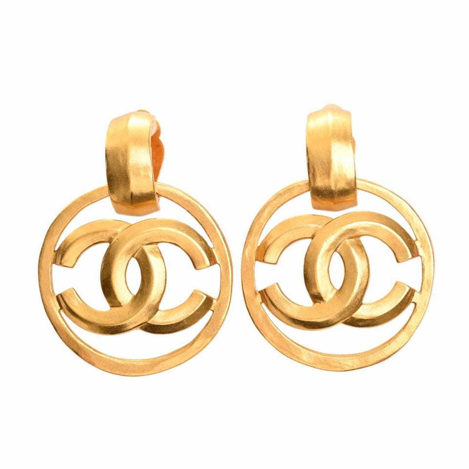 Chanel Cocomark Gold Circle Clip Earrings – Bags Junction